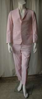 THOM BROWNE Pink Seersucker 3 Button Mens Suit NEW 38  