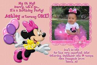 Mickey & Minnie Mouse Personalized Birthday Invitation  