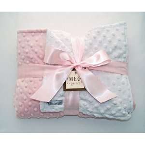  Pink & White Minky Dot Crib Blanket Baby