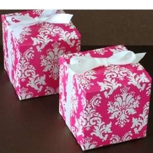  Hot Pink Damask Favor Boxes