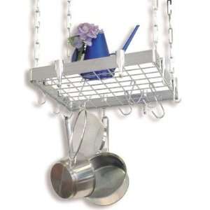 Concept Housewares Stainless Steel Square Ceiling Hanging Pot Rack 
