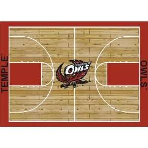 Temple Owls 5 4 x 7 8 Home Court Area Rug