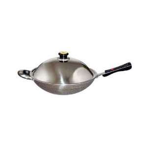   SK 885 5 Ply Stainless Steel Wok   with handle