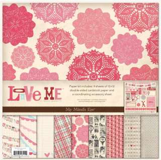 My Minds Eye ~LOVE ME~ 12x12 Scrapbook Papers & Accessories Kit 