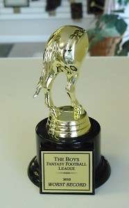 LAST PLACE WORST RECORD FANTASY FOOTBALL TROPHY  