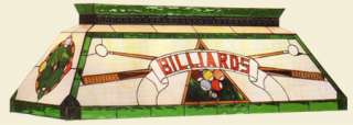 STAINED GLASS BILLIARD POOL TABLE LIGHT FIXTURE  