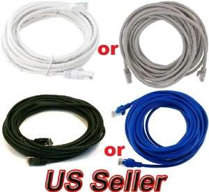 30FT CAT5 CAT5E RJ45 LAN Ethernet Patch Network Cable Cord White/Grey 