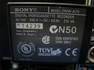 Sony DNW A75 Betacam SX Player/ Recorder w/ 13,447 tape  