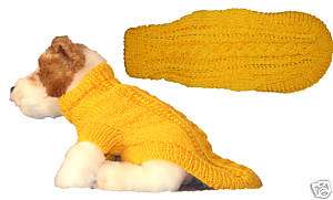 Hand Knit New Dog Pet Yellow Sweater Clothes XS/S  