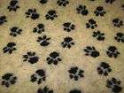 paws paw print fleece fur fabric by the metre location