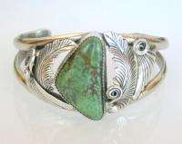 Vintage Old Pawn Dead Pawn Sterling Silver Turquoise Womens Cuff 