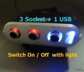 SWITCH o CAR CIGARETTE LIGHTER SOCKET + USB GTC  