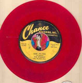 THE SPANIELS Baby Its You RARE GROUP DOO WOP R&B SOUL RED VINYL 45 RPM 