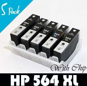 5p HP 564 XL Black Ink For PhotoSmart 5510/5514/6510/7510 Printer 