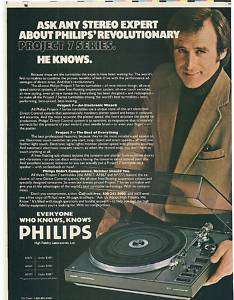 RARE 1979 Phillips AF877 Turntable Ad  