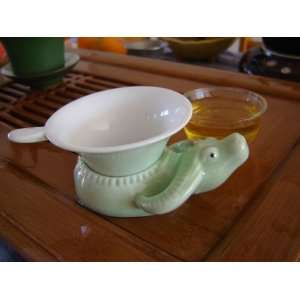  Ceramic Water Buffalo Strainer and Stand 
