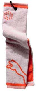 Puma Golf Pro Form Jacquard Tri Fold Towel Orange White NEW  