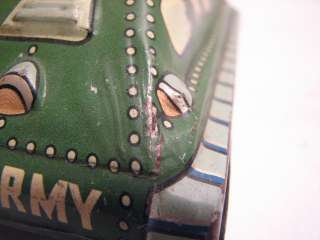 VINTAGE LINE MAR TIN LITHO TOY TANK 7TH CORPS US ARMY JAPAN FRICTION 