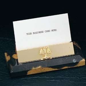 Luxurious Marble Scales of Justice Business Card Holder 