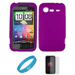 Purple Premium Soft Silicone Skin Cover for Verizon Wireless HTC Droid 