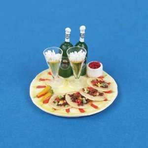  Dollhouse Miniature Tostada and Beer Platter Toys & Games
