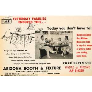 1962 Ad Arizona Booth Fixture Dining Kitchen Manufacturing Naugahyde 