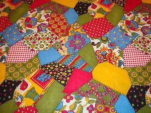 Retro FLOWER POWER Patchwork 60s 70s PSYCHEDELIC HIPPIE FUNKY Fabric 