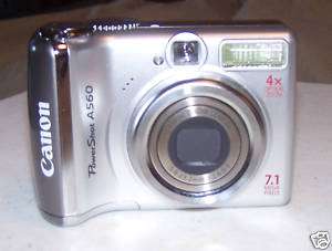 CANON POWERSHOT A560 7M 4x DIGITAL CAMERA Parts, Broken  