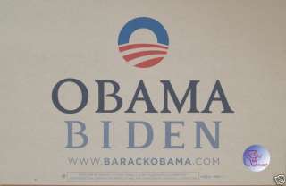 Official Obama Biden Rally Sign   Placard (White)  