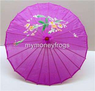 PURPLE NYLON Chinese Wedding Sun Parasol Umbrella #HP  