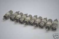 LOT 10 BNC FEMALE to RCA Male Adapter Connector 200 170  