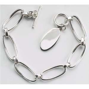   Short Link Toggle Clasp Bracelet Sterling Silver Jewelry Gift Boxed