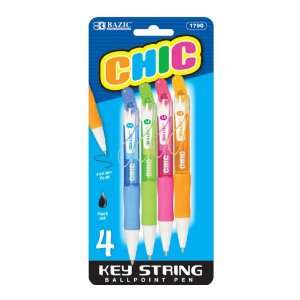  BAZIC Chic Mini Retractable Pen w/ Detachable Key String 