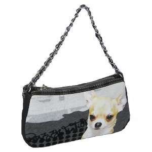 NEW Fuzzy Nation Demi Mini Purse Bag & Chihuahua Picture, Chain Link 