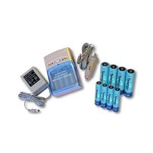   Travel with 4 AA 2600mAh and 4 AAA 1000mah NiMH Rechargeable Batteries