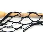 one fishnet mesh net yarn frill ruffle flounce solid black