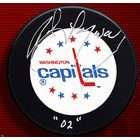 Autograph Sports Rod Langway Signed Capitals Hockey Puck