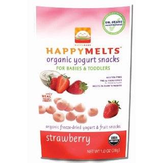 HAPPYMELTS Organic Yogurt Snacks for Babies & Toddlers, Strawberry, 1 