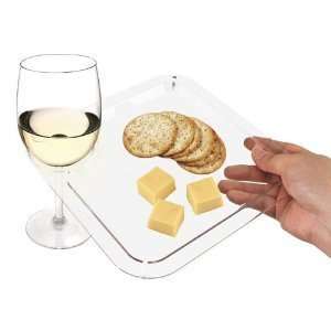   Party, Buffet Plate with Wine Glass Holder Plate, Set of 2 Patio