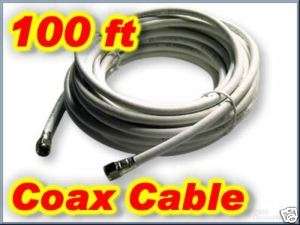 100 ft White RG 6 COAXIAL CABLE RG6 Coax Satellite TV  
