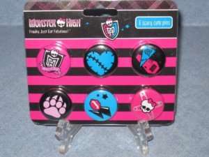 Monster High 6 Scary Cute Pins Buttons Pink Blue Black  