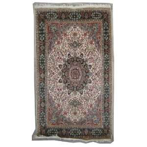  Ispahan Design Area Rug with Silk & Wool Pile    a 7x10 Large Rug 