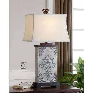  Silver Paisley Scroll Table Lamp