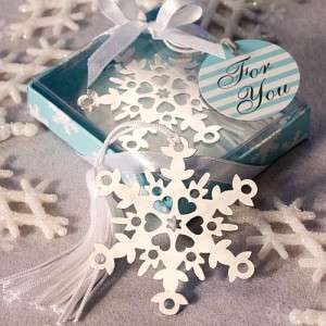 144 Snowflake Winter Wedding/Bridal Shower Bookmark Favors/Christmas 