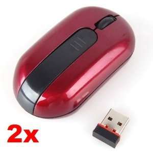   Red 2.4GHz Wireless USB Optical Mouse + Mini Receiver PC Electronics