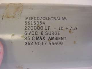 Mepco / Centralab 5615354 22,0000 Uf, 6 VDC Capacitor, 85 Degree C, 4 