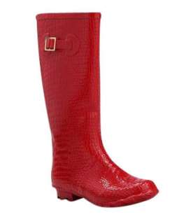 Brand New Faux Crocodile Embossed Leather Rain Boots 4 Colors To 