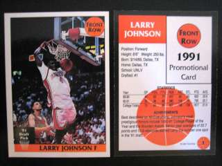 Larry Johnson 1991 Front Row Promo Draft Pick Card  