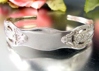 Vintage MEDITERRANEA Oneida Community Spoon Cuff Rose Bracelet  