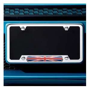 MINI Cooper Polished Stainless Steel License Plate Frame  Union Jack 